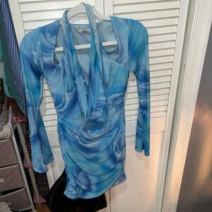 Flower cow neck dress